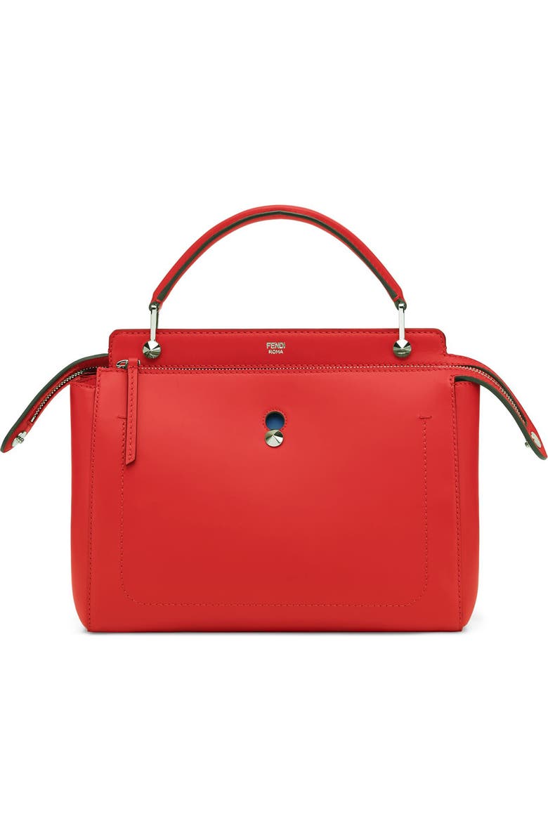 Fendi 'DOTCOM' Leather Satchel, Main, color,