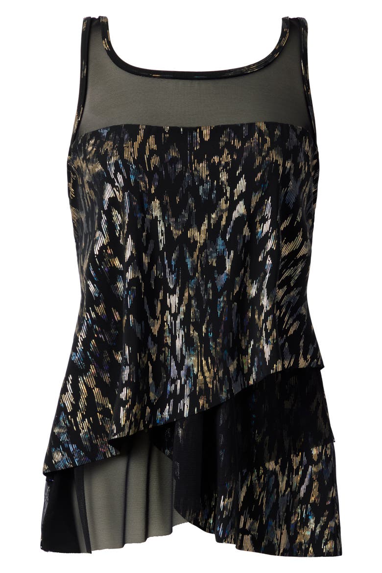 Sparkle Plenty Mirage Tankini Top, Alternate, color, BLACK MULTI