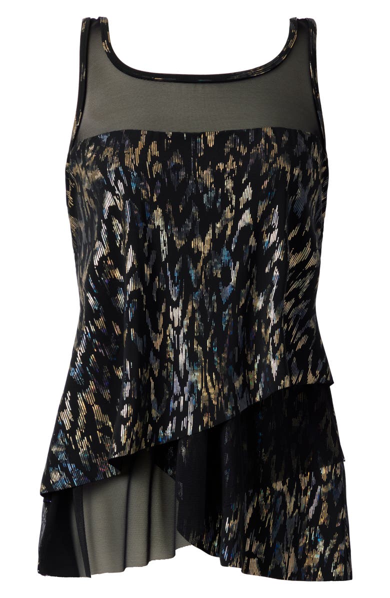 Miraclesuit<sup>®</sup> Sparkle Plenty Mirage Tankini Top, Alternate, color, Black Multi