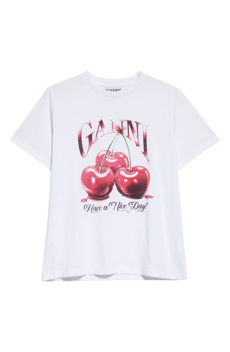 Ganni Cherry Organic Cotton Graphic T-Shirt, Alternate, color,