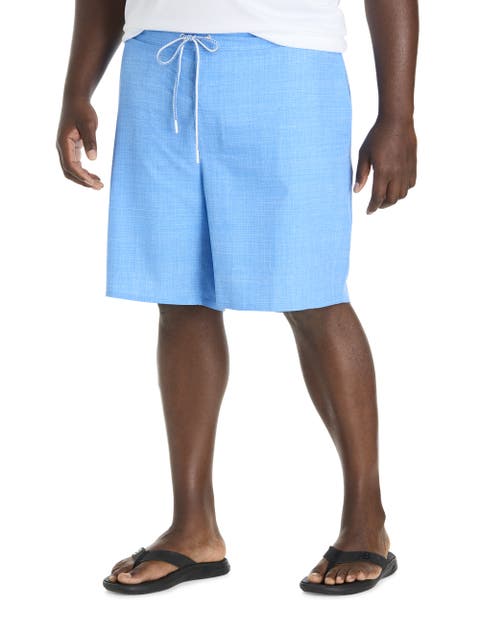 Big & Tall Crosshatched Swim Trunks
