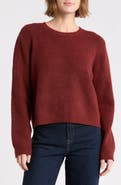 Splendid Crewneck Sweater & Faux Fur Pompom Beanie Set