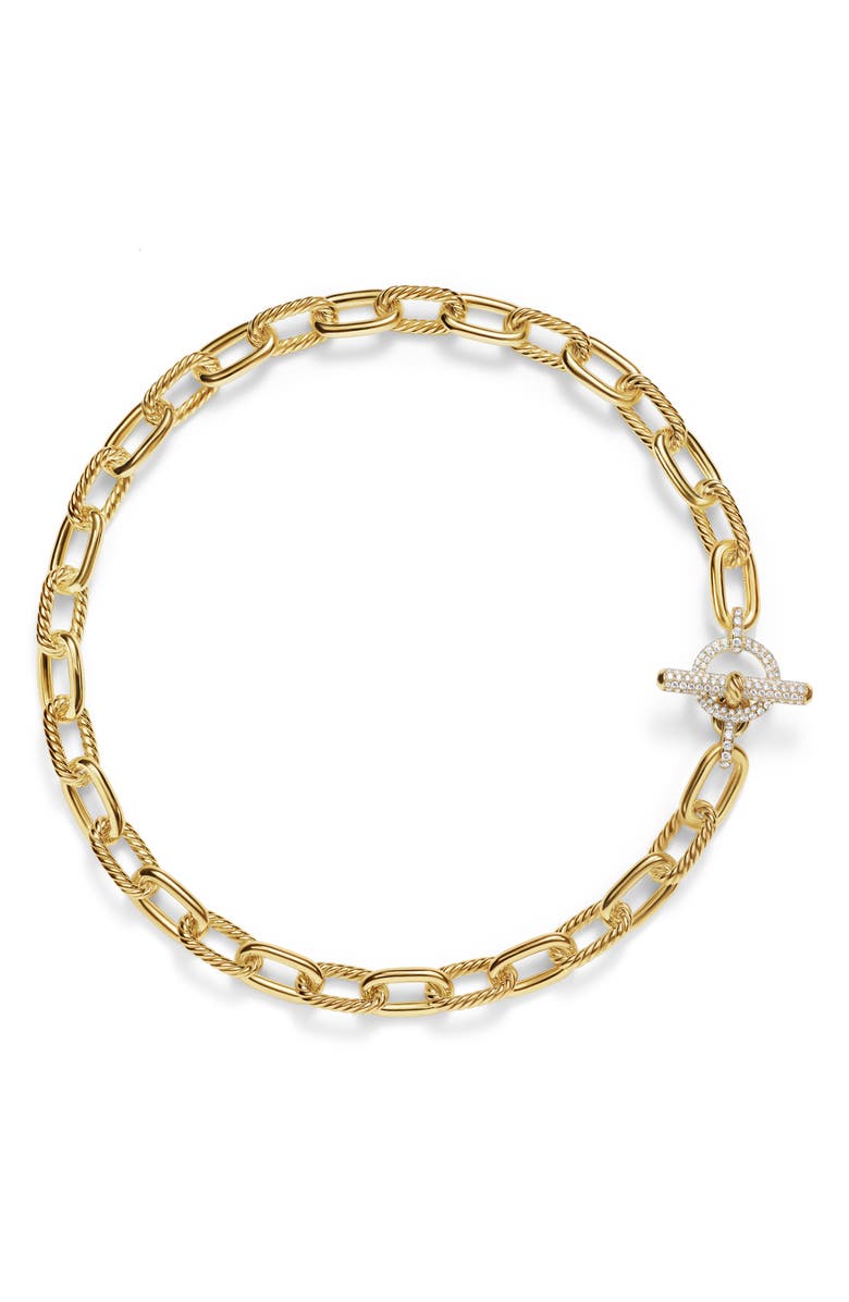 David Yurman DY Madison<sup>®</sup> Toggle Chain Necklace in 18K Yellow Gold with Diamonds, 11mm, Main, color, 18K Yellow Gold