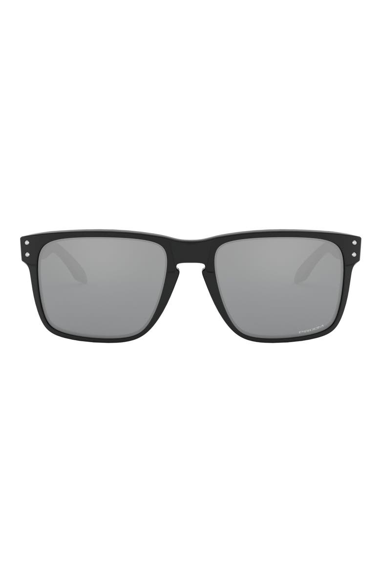 59mm Mirrored Square Sunglasses, Main, color, BLACK