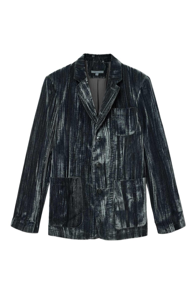 Maddox Soft Velvet Jacket, Alternate, color, BLUE/ CHARCOAL
