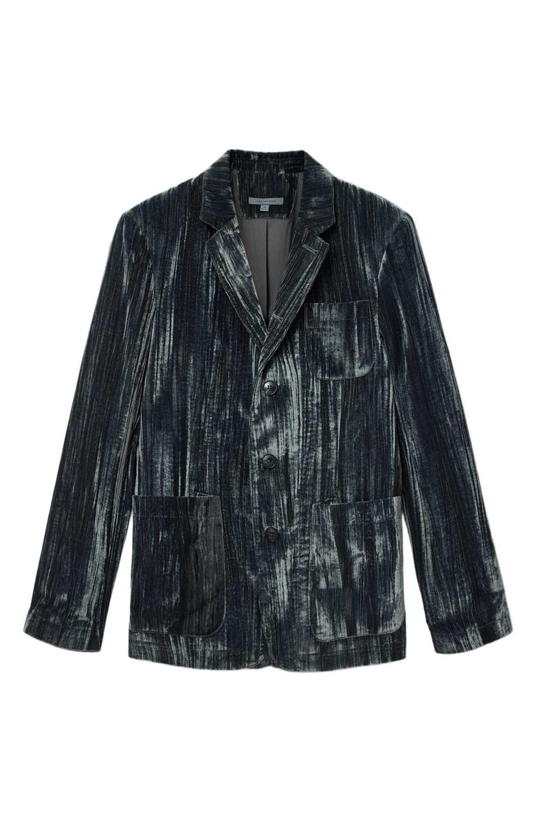 John Varvatos Maddox Soft Velvet Jacket, Alternate, color, Blue/ Charcoal