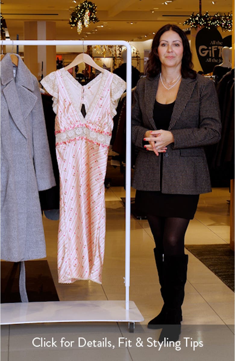 Bali Belle Floral Ruffle Satin Midi Dress, sales video thumbnail