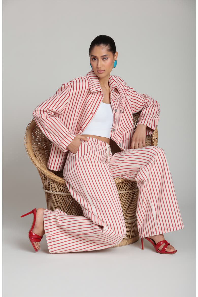Stripe Tie Waist Pants, Alternate, color, CREAM-RED STRIPE