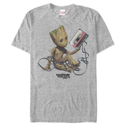 Men's Guardians of the Galaxy Vol. 2 Guardians Of The Galaxy Vol. 2 Groot Tape Portrait  Graphic T-Shirt