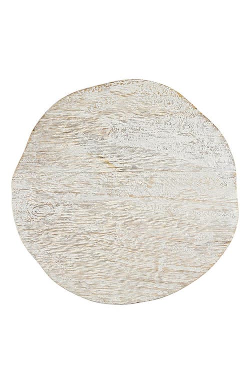 Creative Brands Small Textured Mango Wood Tray In White