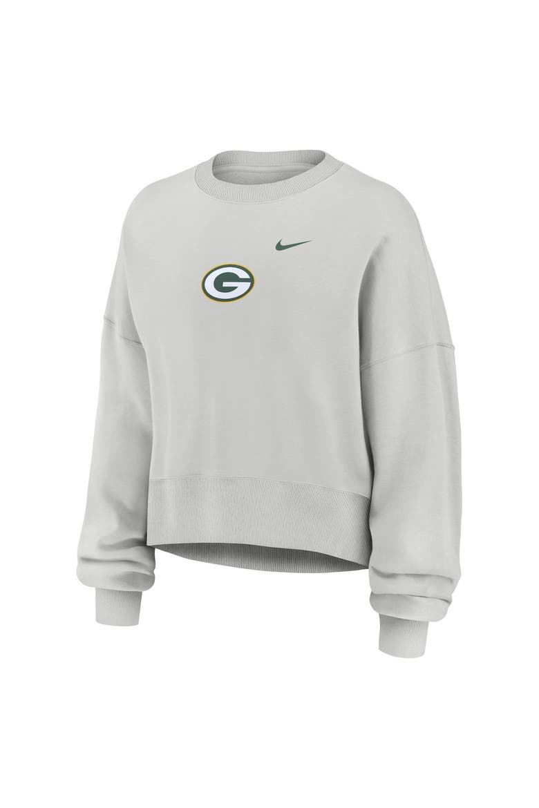 Women's Nike  Gray Green Bay Packers Oversized Primetime Phoenix Fleece Sweatshirt, Alternate, color, Gray