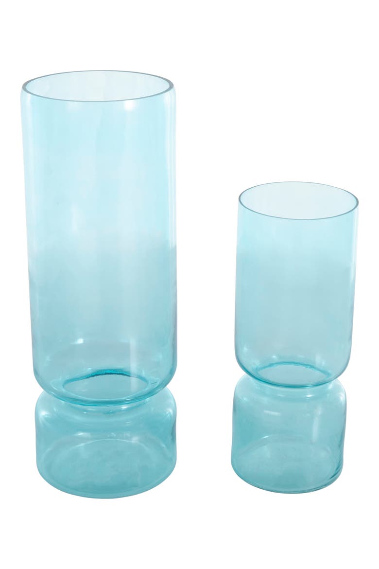 Set Of 2 Glass Vases, Alternate, color, BLUE