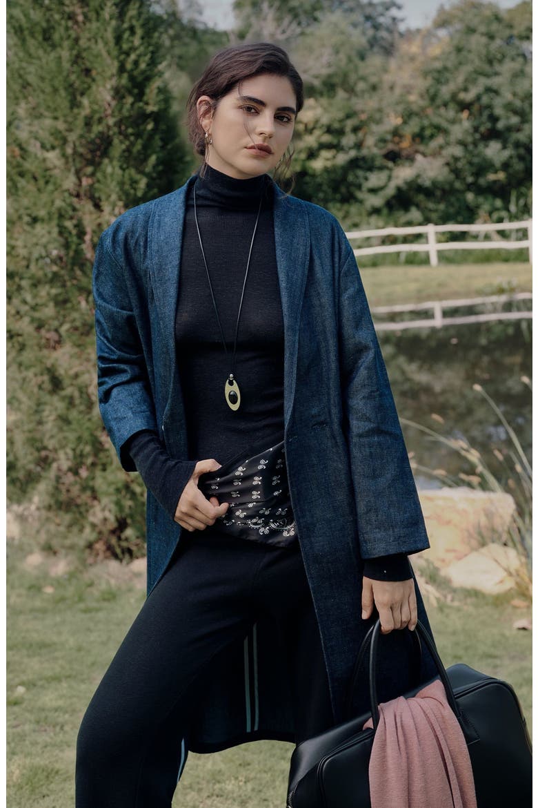 Ossa Knitted Hemp Turtleneck, Alternate, color, black