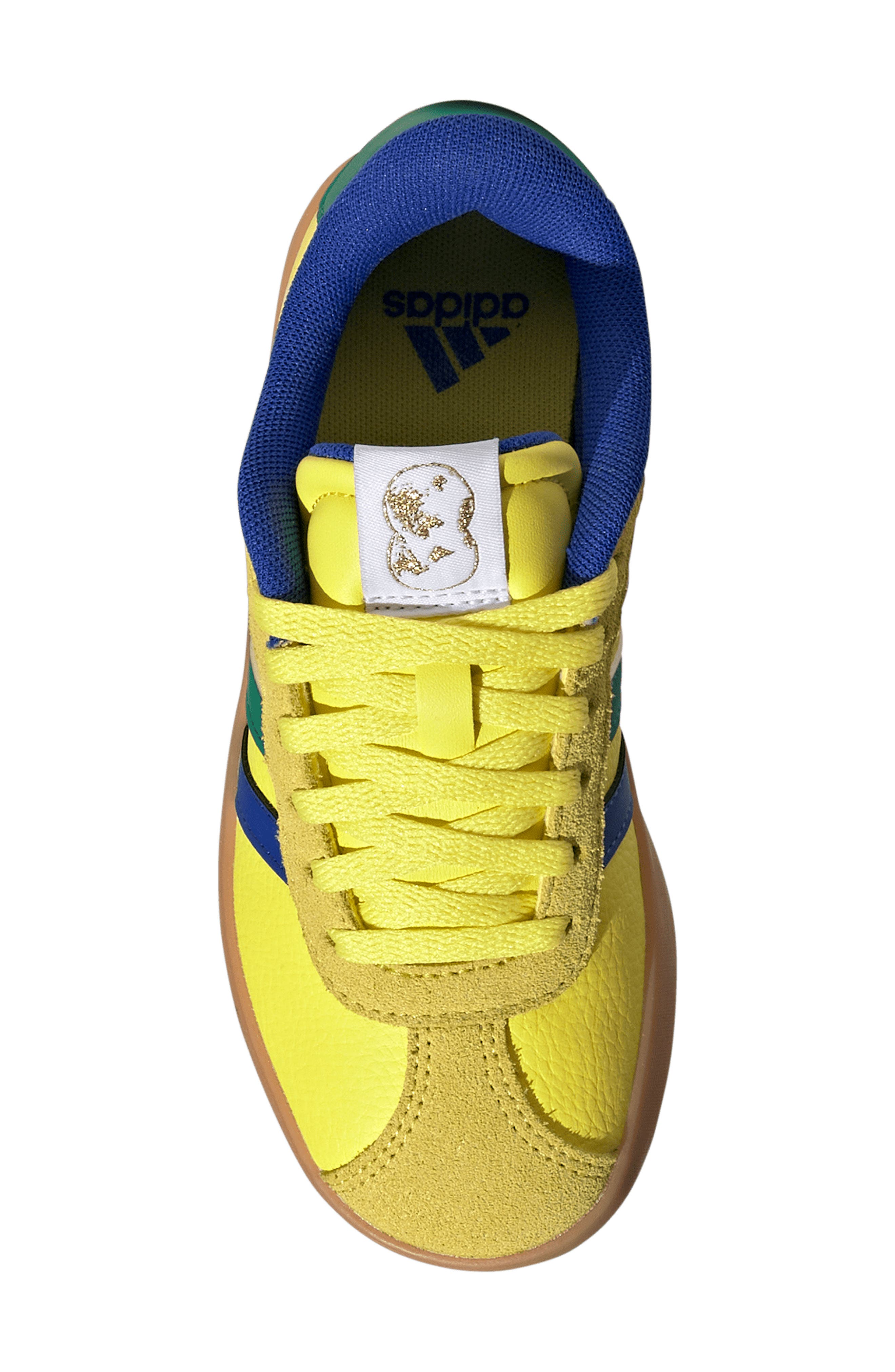 adidas Kids' VL Court 3.0 Sneaker, Alternate, color, Bright Yellow/ Blue/ Green