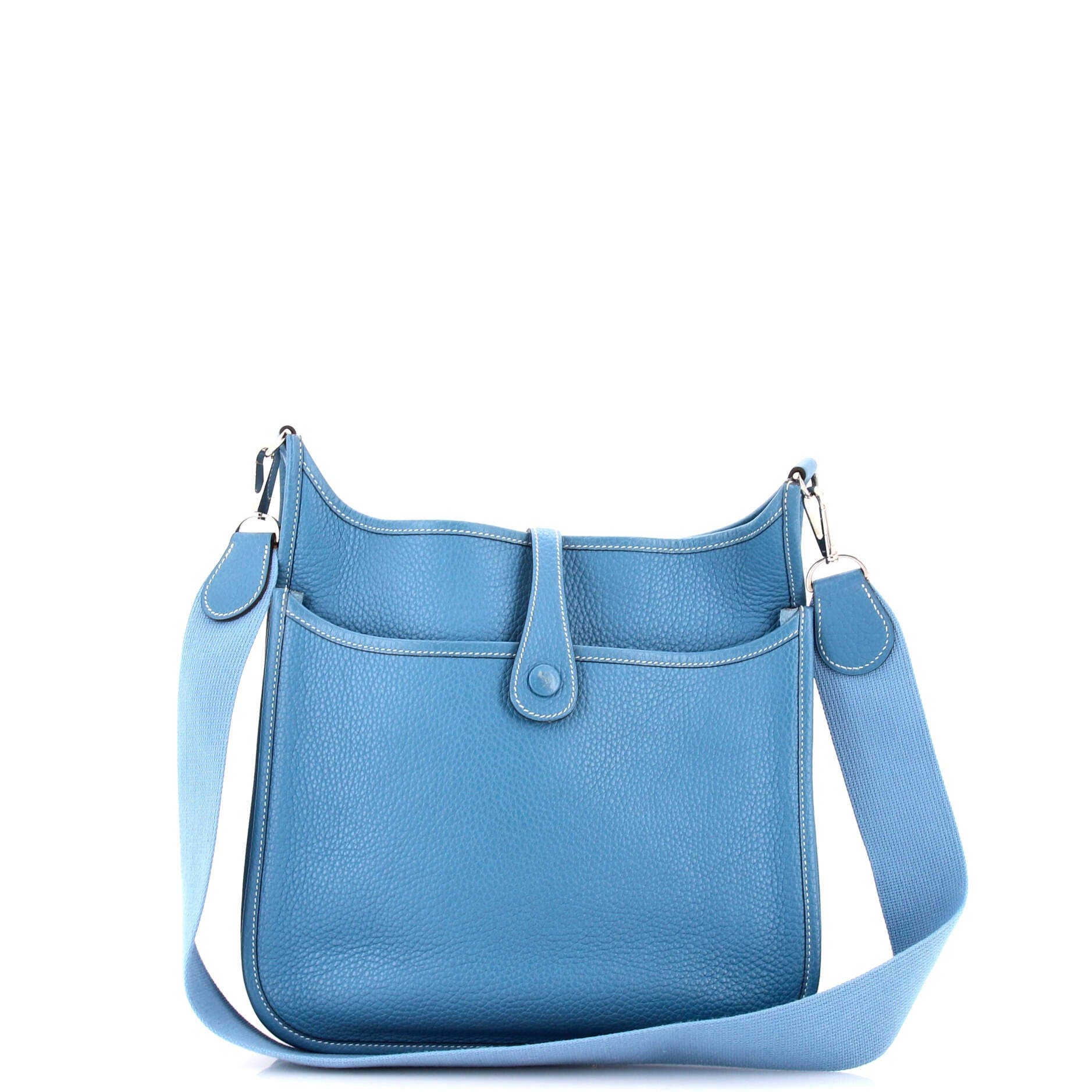 Pre-Owned Hermes Evelyne Bag Gen II Clemence PM, Alternate, color, Bleu Jean