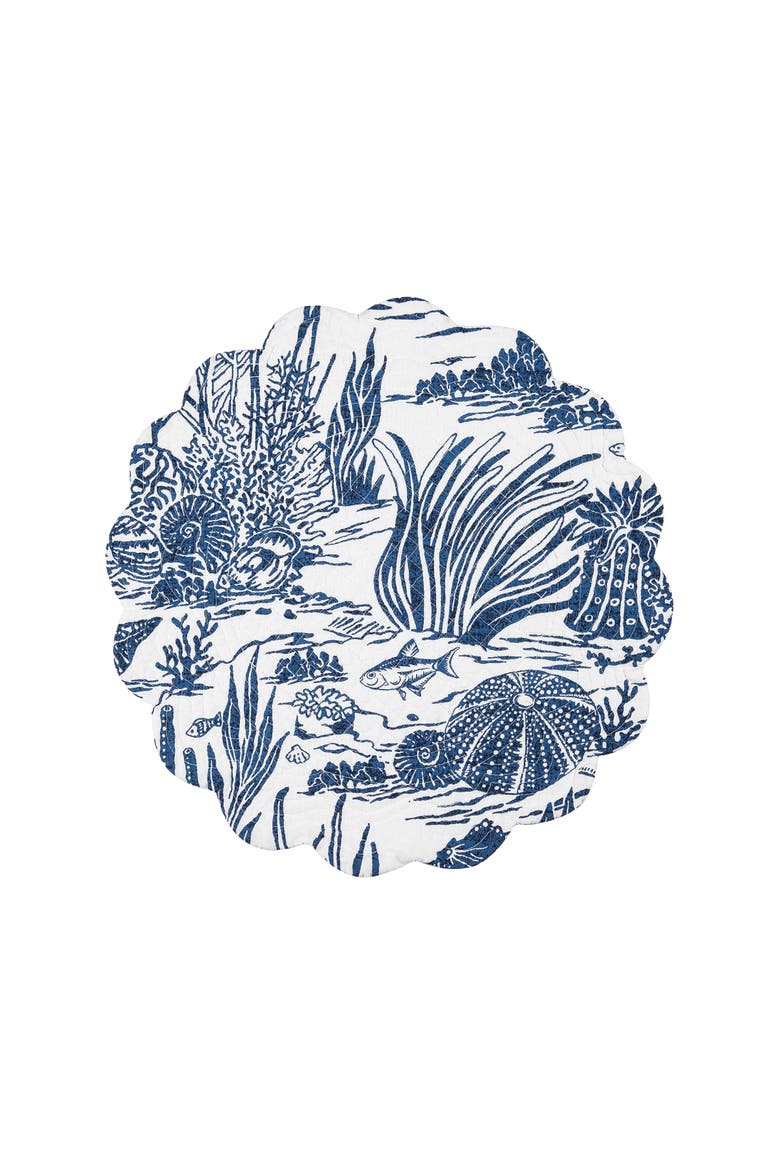Reef Shores Placemats Set of 6, 17", Alternate, color, Blue