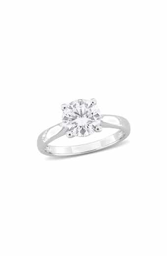 DELMAR Dew Round Cut Created Moissanite Ring