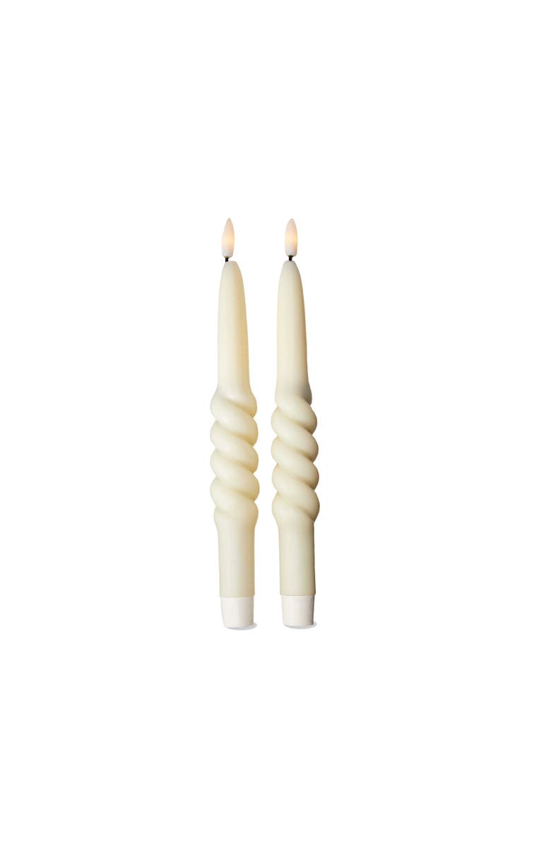 tag Twist LED Taper Candles Flameless Ivory Paraffin Wax Set 2, Main, color, Beige