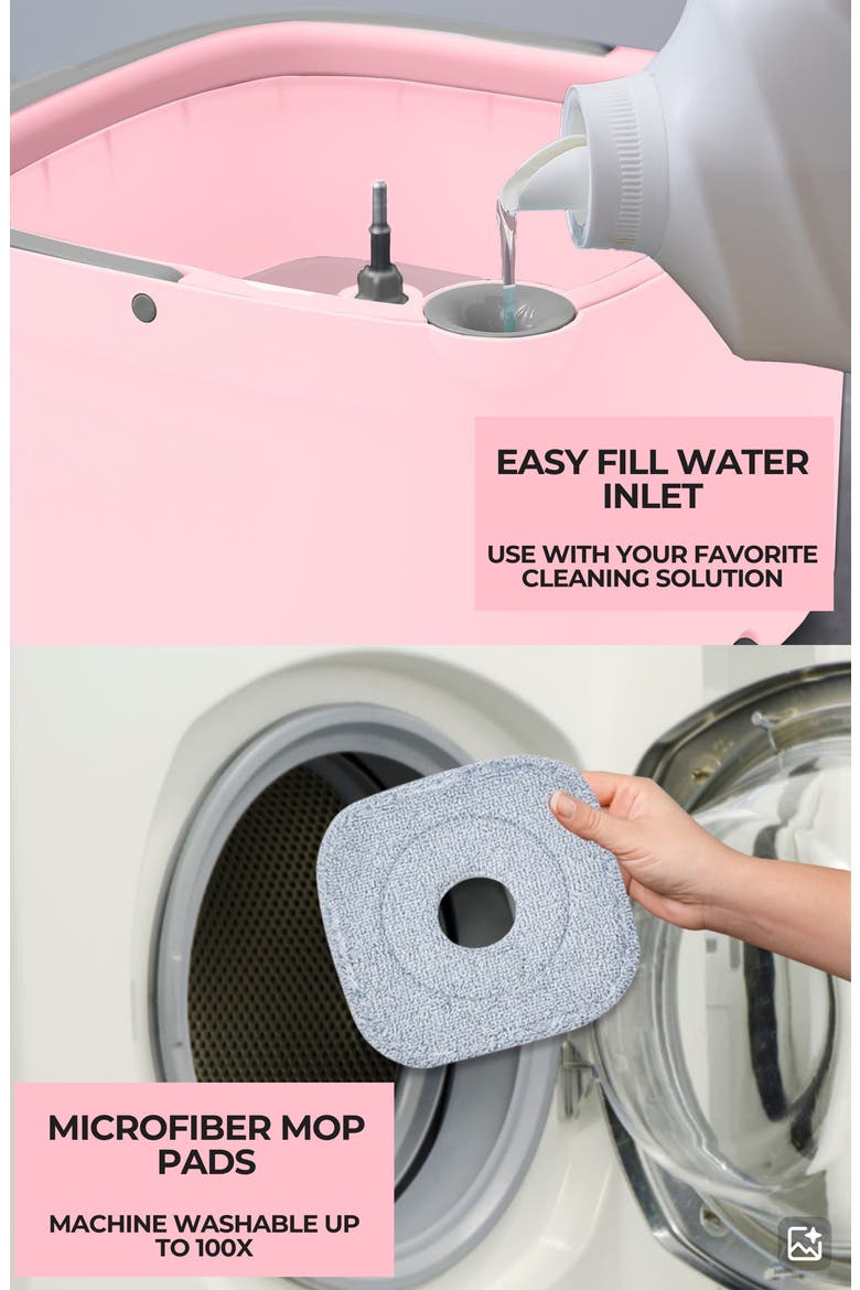 TrueClean Mop & Bucket System, Alternate, color, ROSE