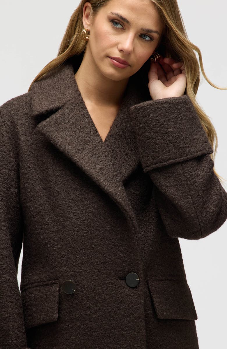NVLT Bouclé Double Breasted Coat, Alternate, color, Espresso