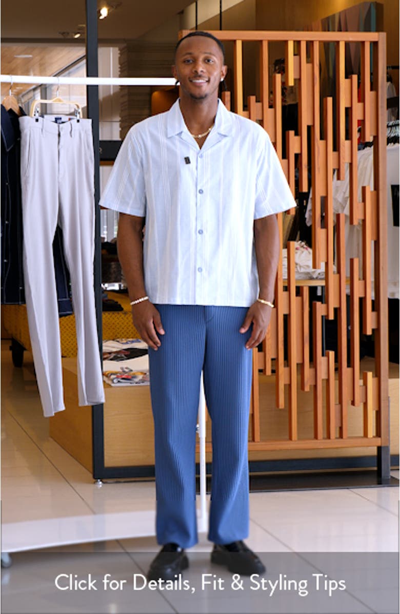 Stripe Cotton & Linen Camp Shirt, sales video thumbnail