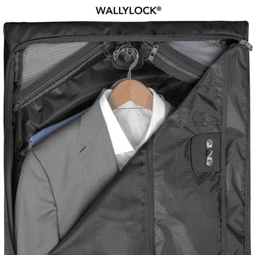 Wallybags 45" Premium Framed Garment Bag With Shoulder Strap And Multiple Pockets In Black