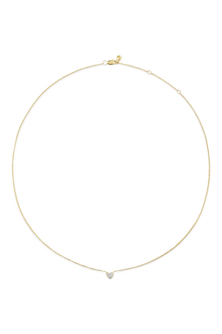 Mini Heart Lab-Grown Diamond Necklace, Main, color, 14KT SOLID GOLD / LAB DIAMOND