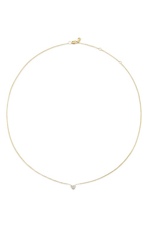 Monica Vinader Lab-created Diamond Mini Heart Charm Necklace In 14kt Solid Gold/lab Diamond