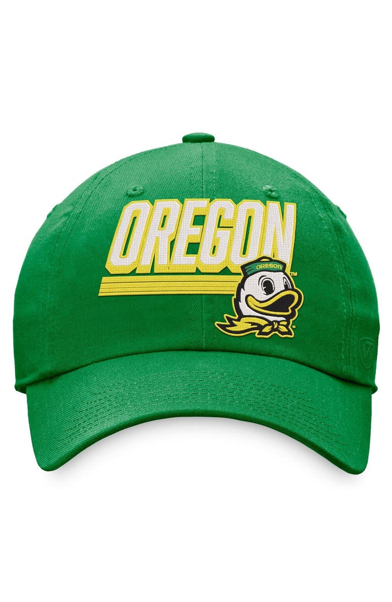 TOP OF THE WORLD Men's Top of the World Green Oregon Ducks Slice Adjustable Hat, Alternate, color,