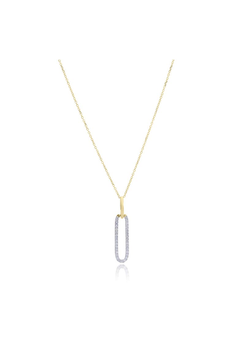 Diamond Paperclip Necklace, Main, color, Yellow Gold