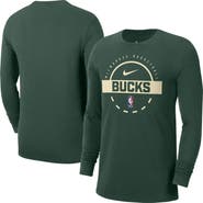 Nike Men's Nike  Hunter Green Milwaukee Bucks Authentic Long Sleeve Practice T-Shirt