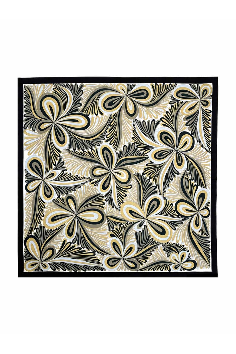 Pure Silk Abstract Floral Pattern Square Scarf, Main, color, Multi