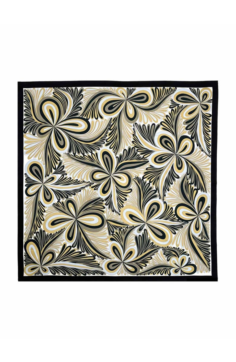 SILKSILKY Pure Silk Abstract Floral Pattern Square Scarf, Main, color, Multi