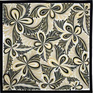 SILKSILKY Pure Silk Abstract Floral Pattern Square Scarf