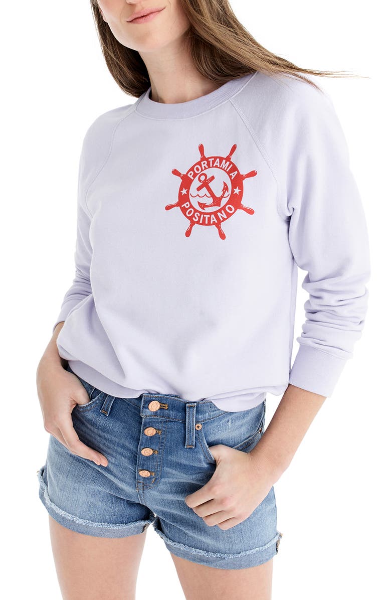 J.Crew Portami a Positano Raglan Sweatshirt, Main, color,