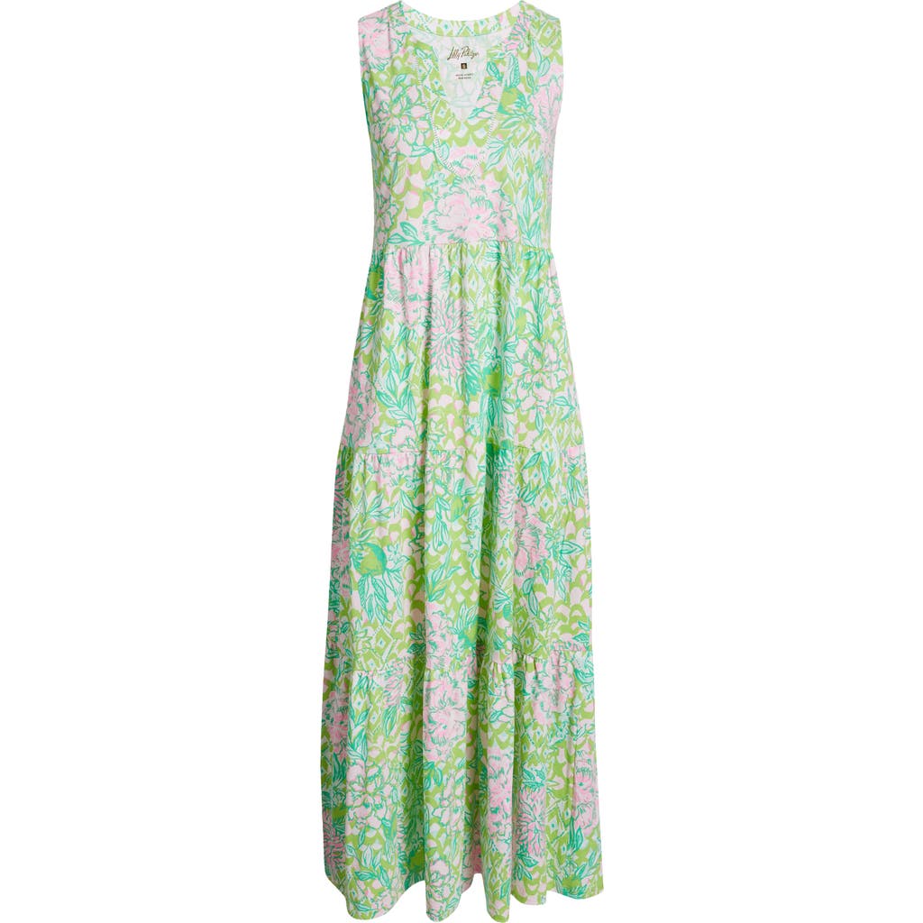 Lilly Pulitzer ® Sydnee Tiered Cotton Maxi Sundress In Fauna Green