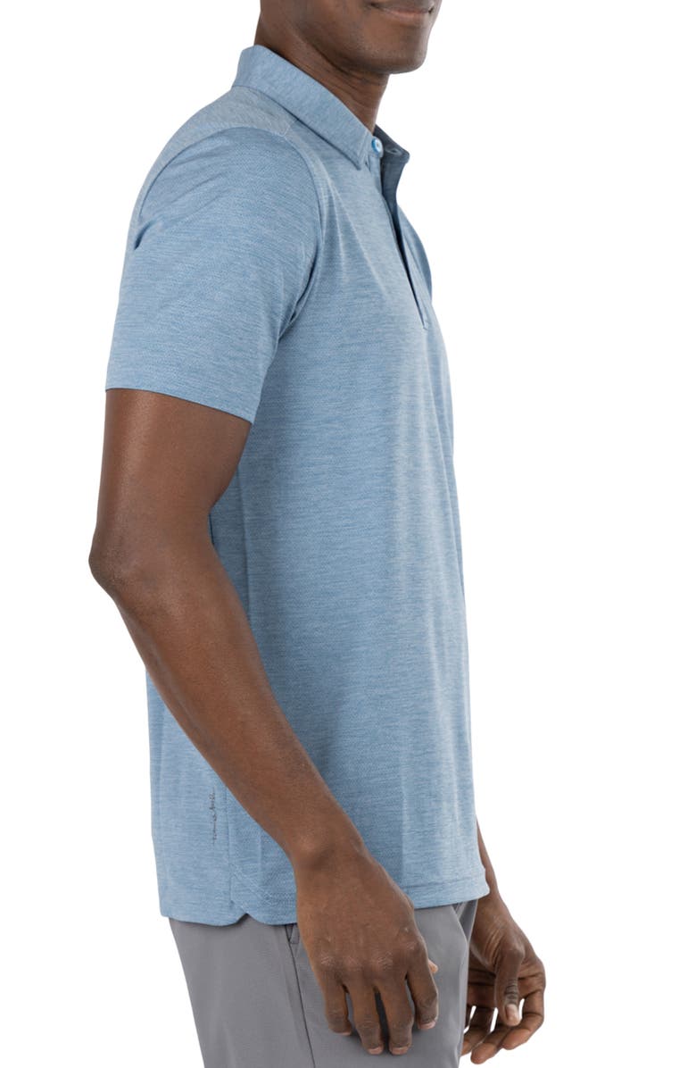 TravisMathew Heating Up Polo, Alternate, color, Heather Copen Blue