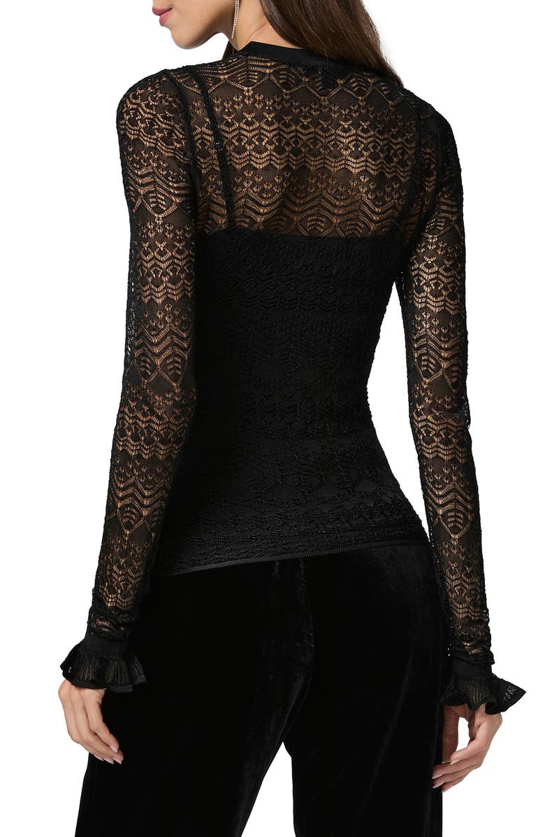 PAIGE Ciera Lace Trim Top, Alternate, color, Black