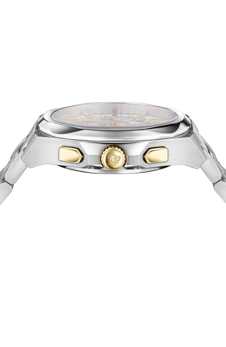 Versace Medusa Chronograph Bracelet Watch, 40mm, Alternate, color, Stainless Steel