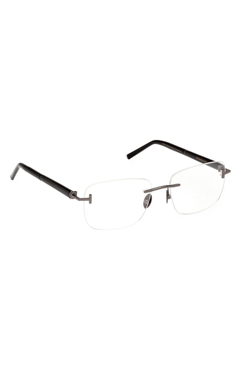 TOM FORD 56mm Rectangular Optical Glasses, Alternate, color, Gunmetal Brown / Striped Green