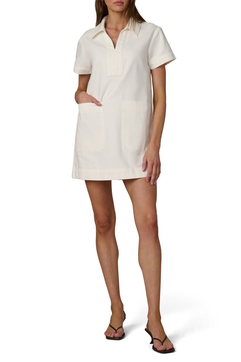The Lillian Short Sleeve Denim Dress, Main, color, MILK