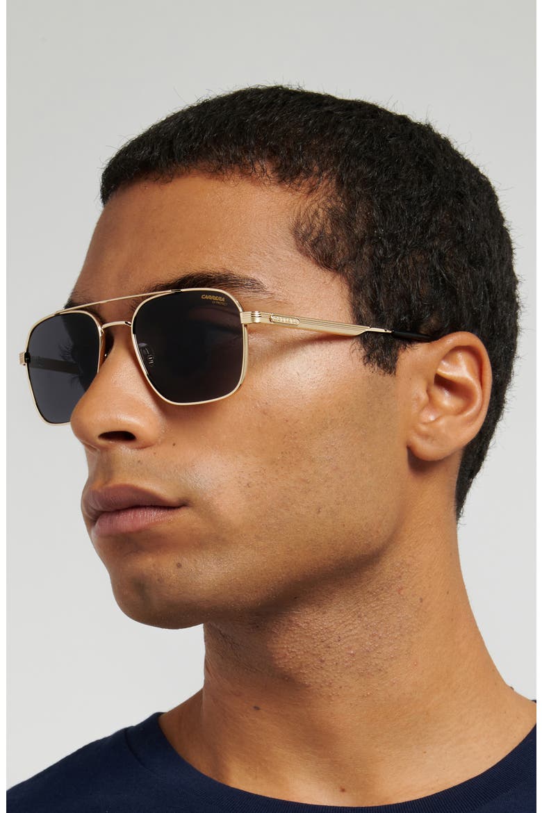 57mm Gradient Oversize Aviator Sunglasses, Alternate, color, GOLD/ GREY