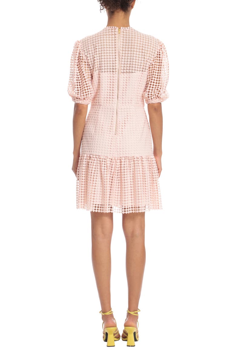 Crochet Puff Sleeve Dress, Alternate, color, BLUSH