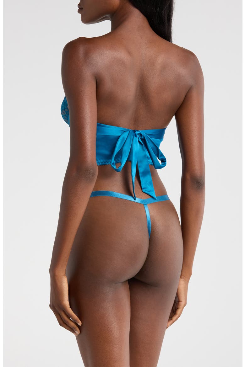 Sun Kissed Underwire Bustier & G-String Set, Alternate, color, BLUE