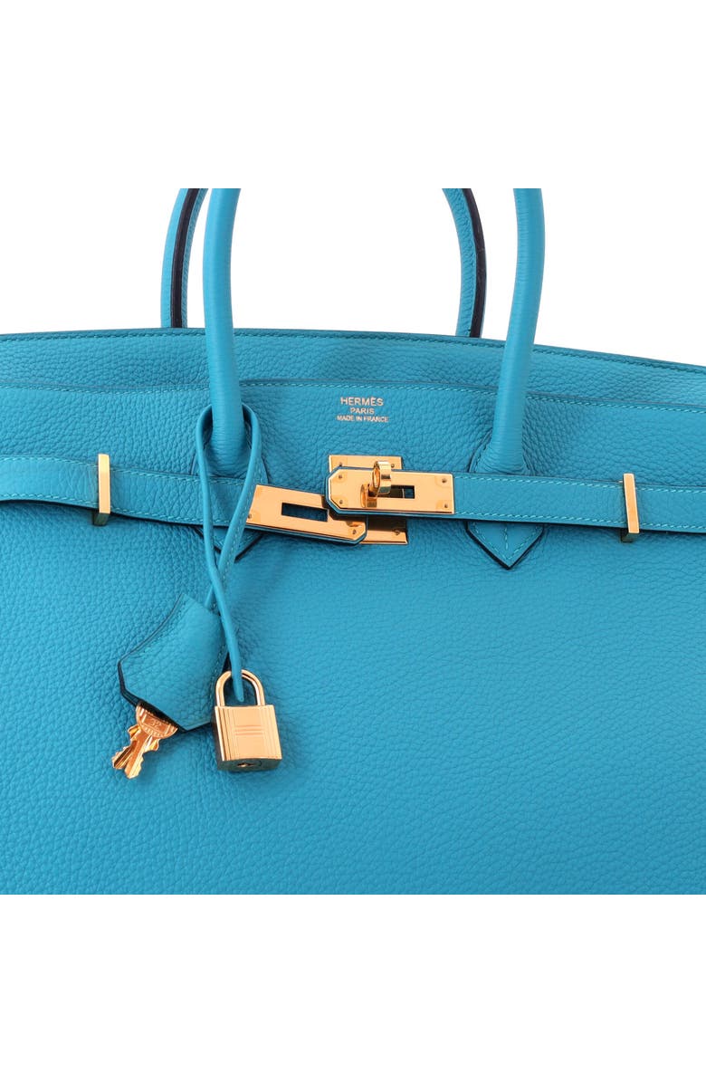 Pre-Owned Hermes Birkin Handbag Blue Togo with Gold Hardware 35, Alternate, color, Turquoise