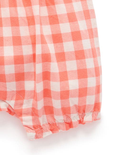 Purebaby Gingham Romper In Red