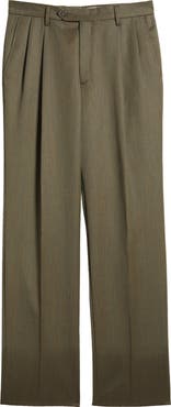 Berle Pleated Wool Gabardine Dress Pants