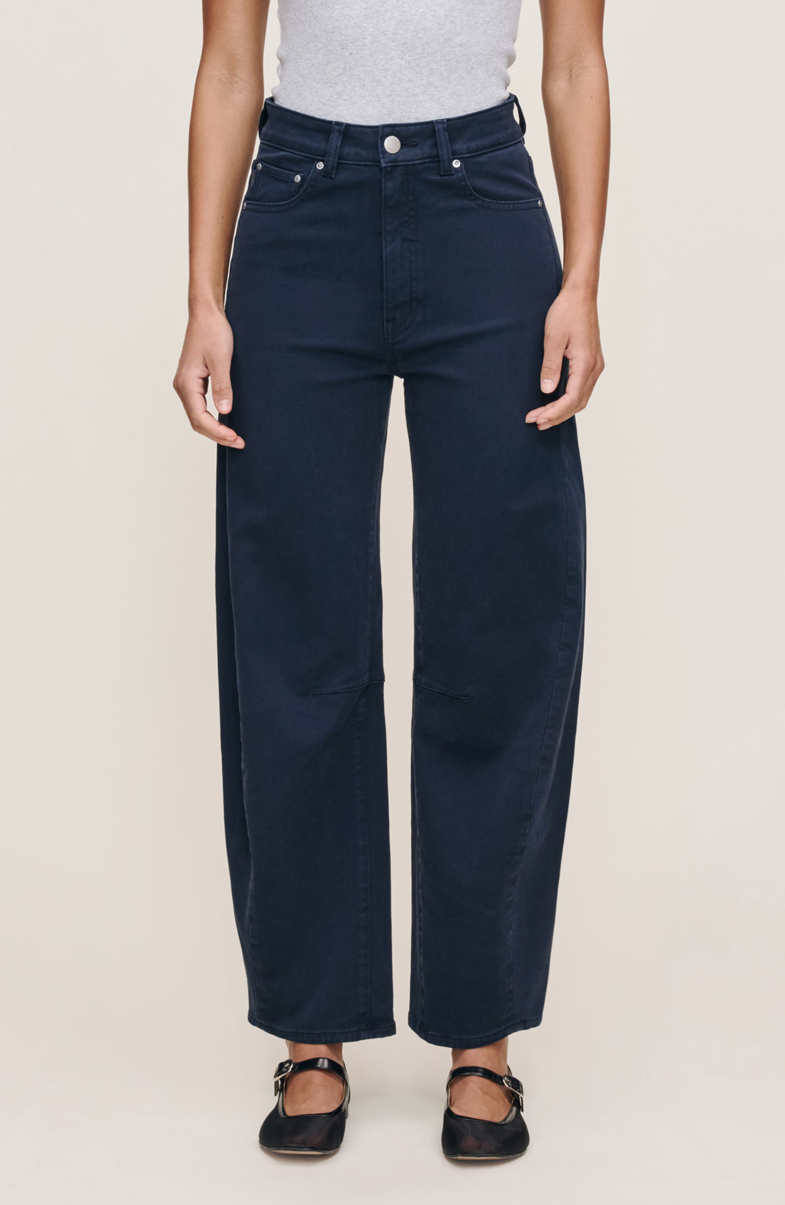 Miro High Waist Ankle Barrel Twill Pants