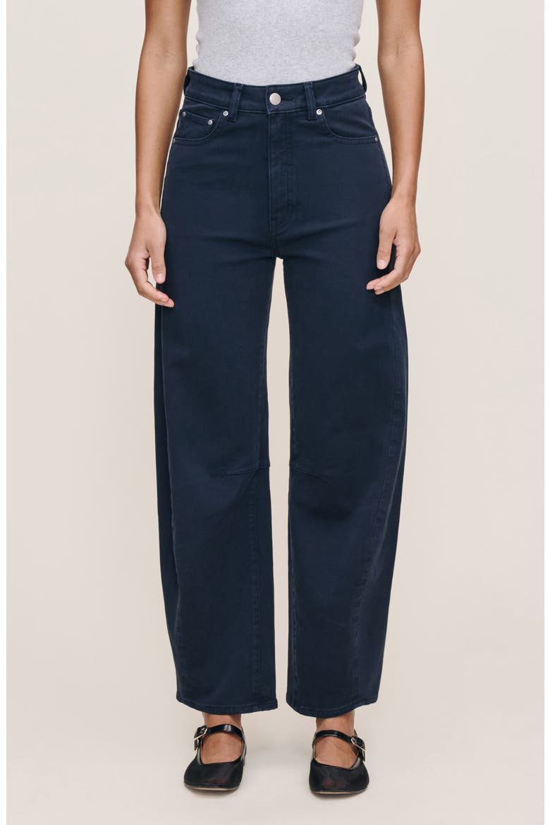 Miro High Waist Ankle Barrel Twill Pants, Main, color, WATERMILL