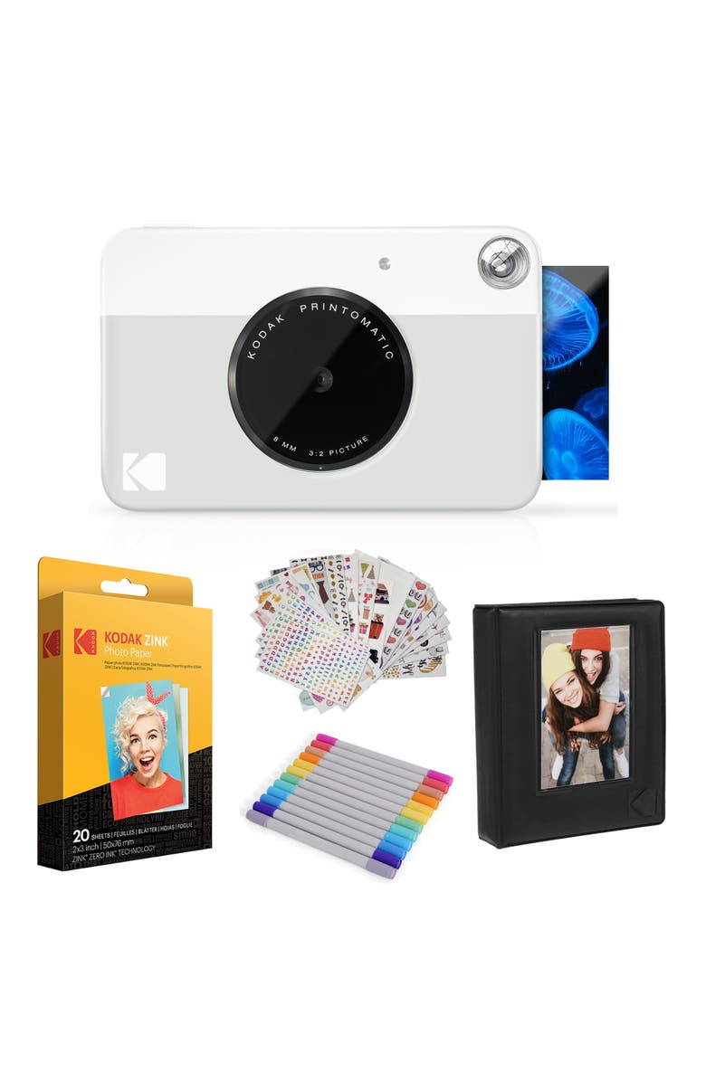 Kodak Printomatic Camera Gift Bundle, 20 Sheets, Main, color, Grey